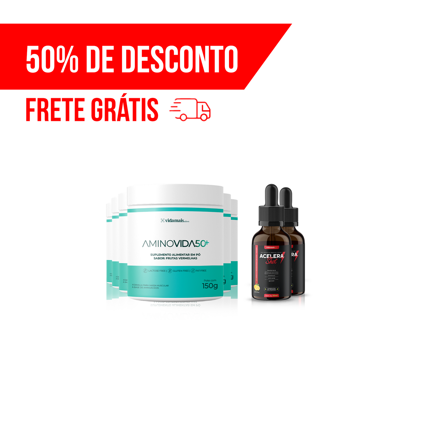 Combo Ganho de Massa Magra e Beleza + Intestino Regulado (8 FRASCOS)