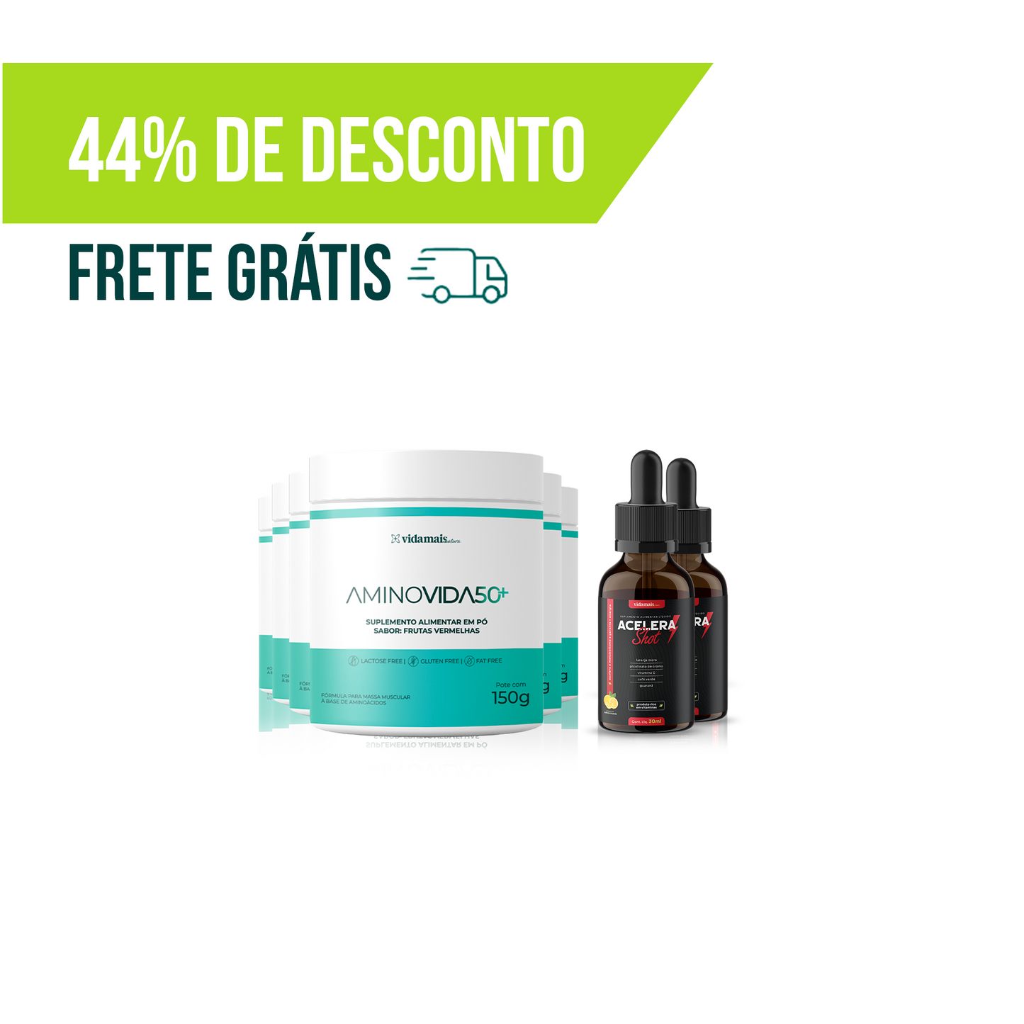 Combo Ganho de Massa Magra e Beleza + Intestino Regulado (8 FRASCOS)