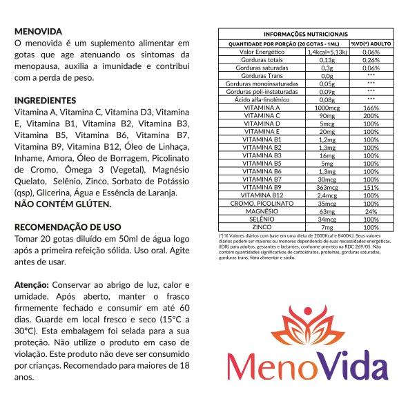 MenoVida - Menopausa Controlada Pague 2, Leve 3 (3 FRASCO) - Vida Mais Natura