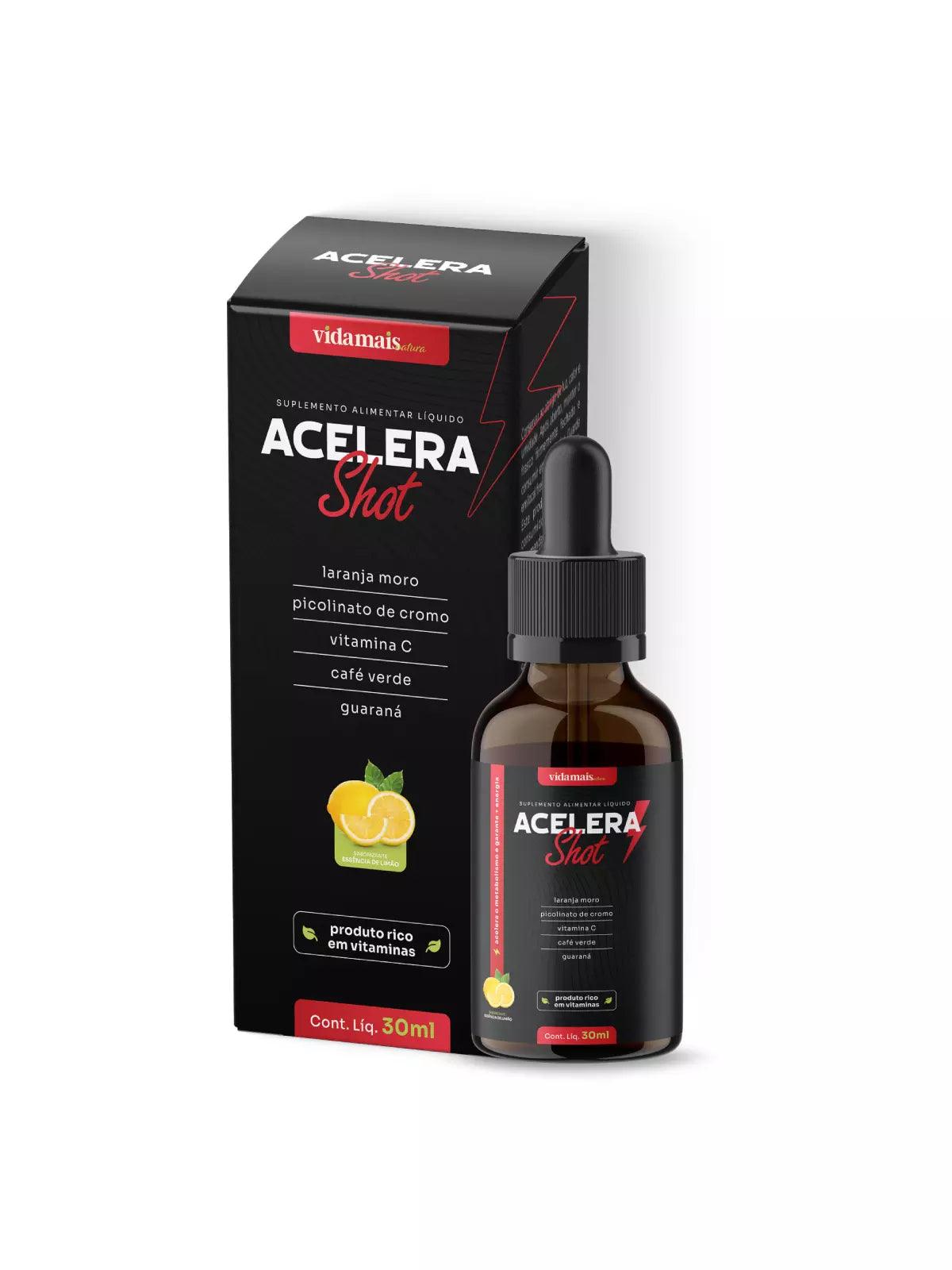AceleraShot - Acelerador de Metabolismo Pague 2, Leve 3 (3 FRASCOS) - Vida Mais Natura