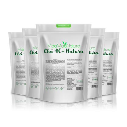 Chá 40+Natura - Detoxificação Anti-inflamatória Completa Pague 3, Leve 5 (5 PACOTES) - Vida Mais Natura