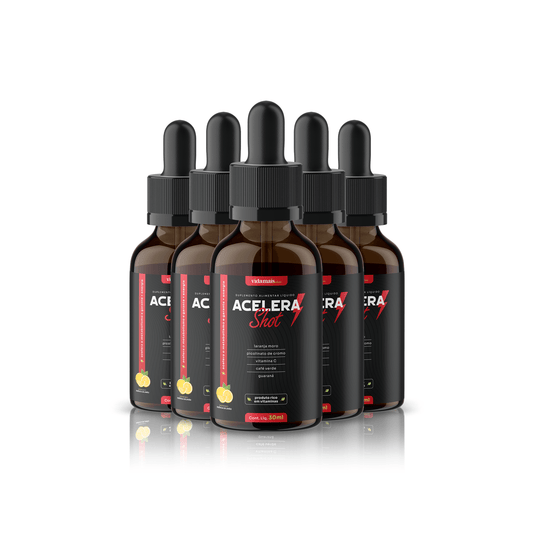 AceleraShot - Metabolismo Acelerado Pague 3, Leve 5 (5 FRASCOS) - Vida Mais Natura