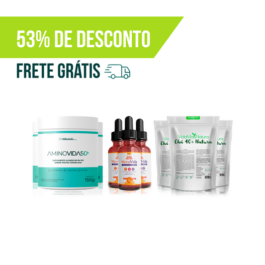 Combo VIP - Alívio dos Sintomas da Menopausa - Emagrecimento + Ganho de Massa Magra (9 UNIDADES)