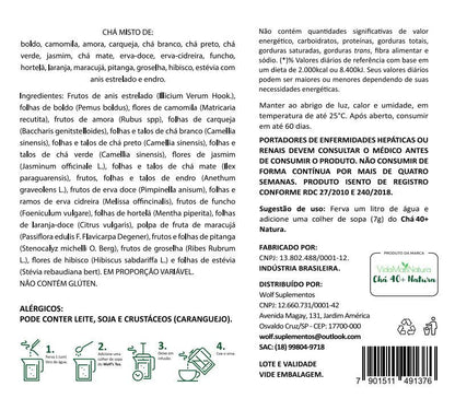 Chá 40+ Natura, Detoxifica o Organismo Promovendo Limpeza e Desinflamação (1 PACOTE) - Vida Mais Natura